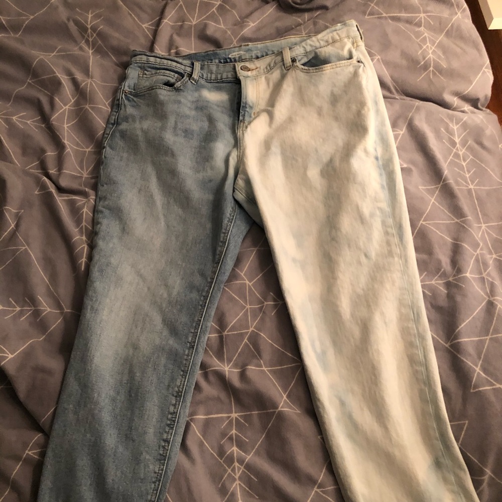 half bleached jeans